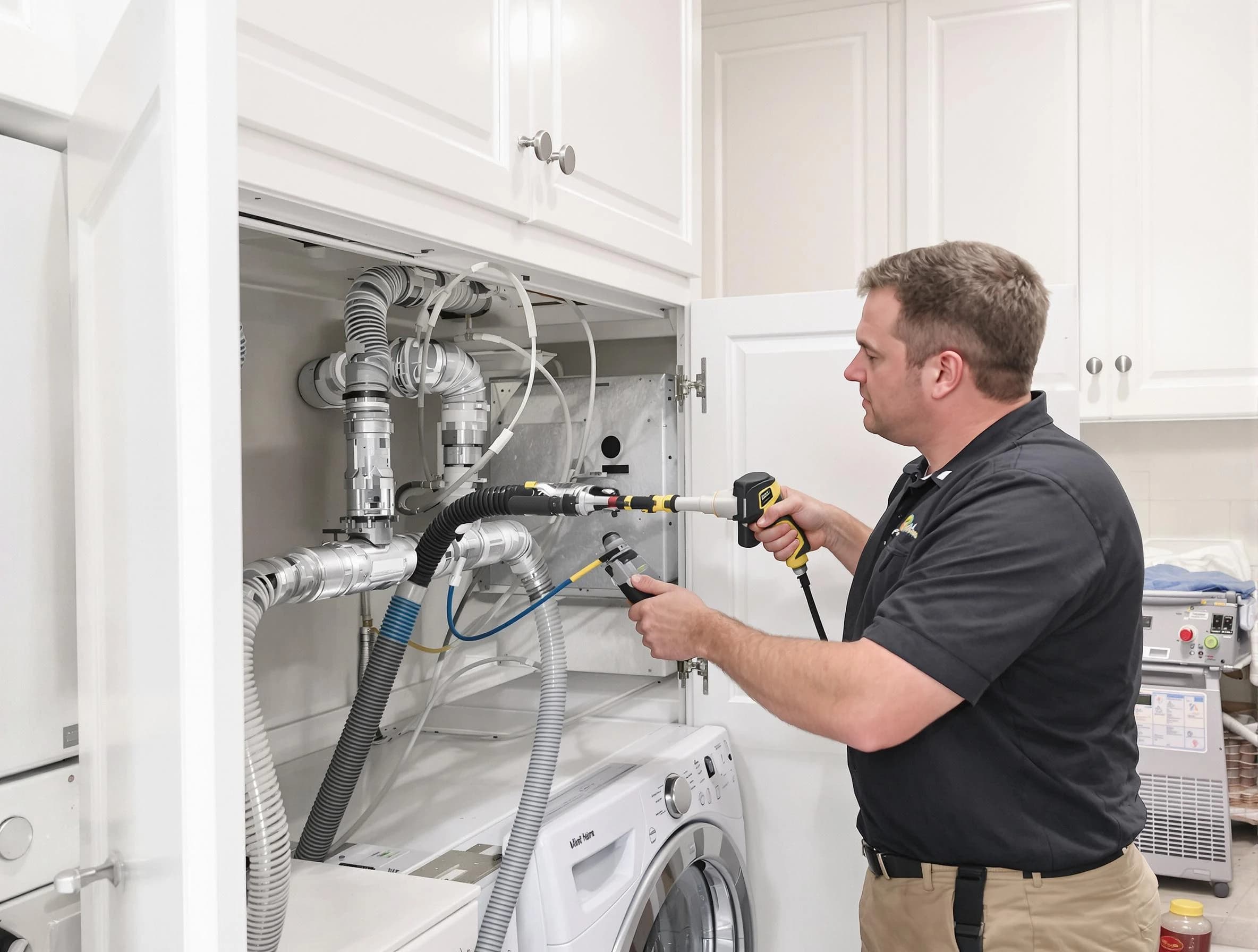 Ohio Dryer Vent Cleaning professional removing severe blockage from a clogged dryer vent in Ohio