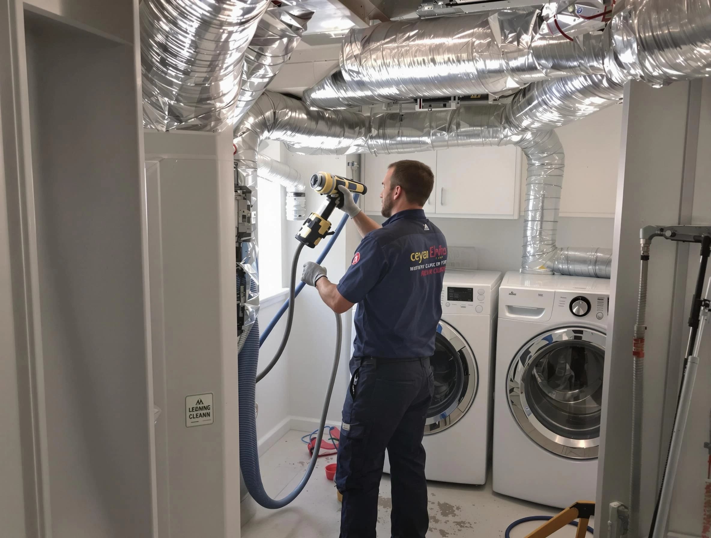 Ohio Dryer Vent Cleaning specialist using advanced equipment for thorough duct cleaning in Ohio